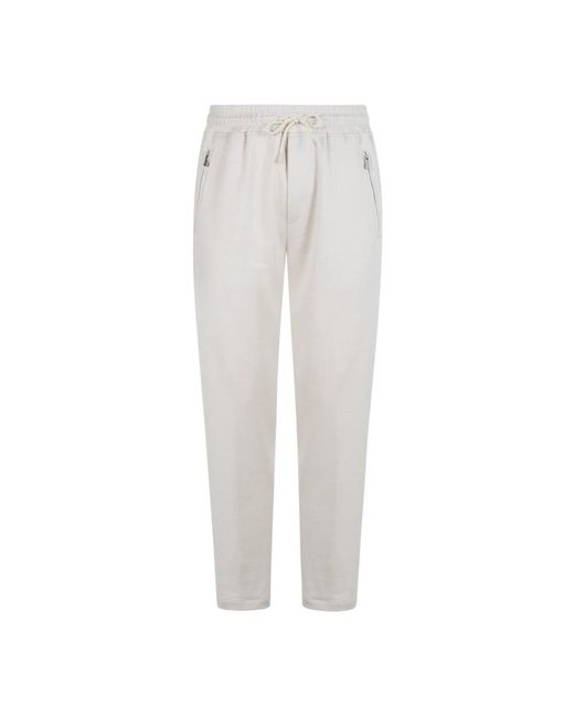 Eleventy White Slim-Fit Trousers for men
