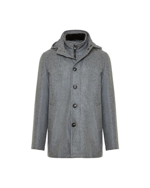Barba Napoli Gray Single-Breasted Coats for men