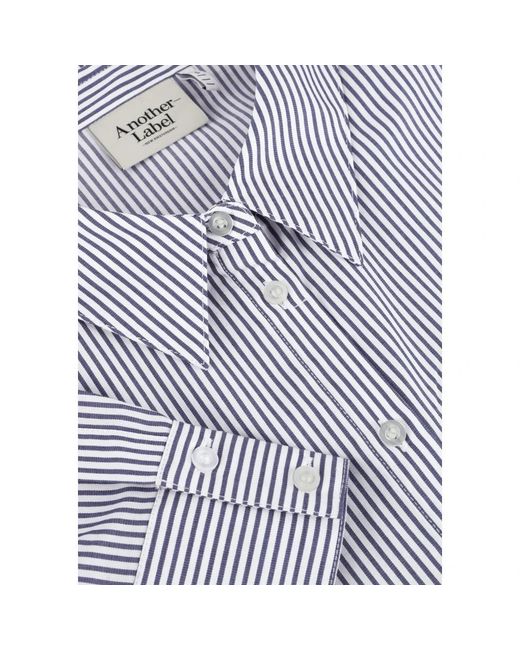 Another Label Overhemden ,Blauw ,Katoen Stella Shirt L/S in het Gray