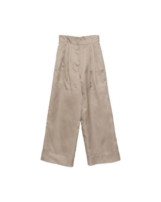 Alberta Ferretti Gray Wide Trousers
