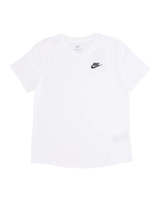 Nike Fitness ,Wit ,Katoen Sportswear Club T-Shirt Met Korte Mouwen in het White