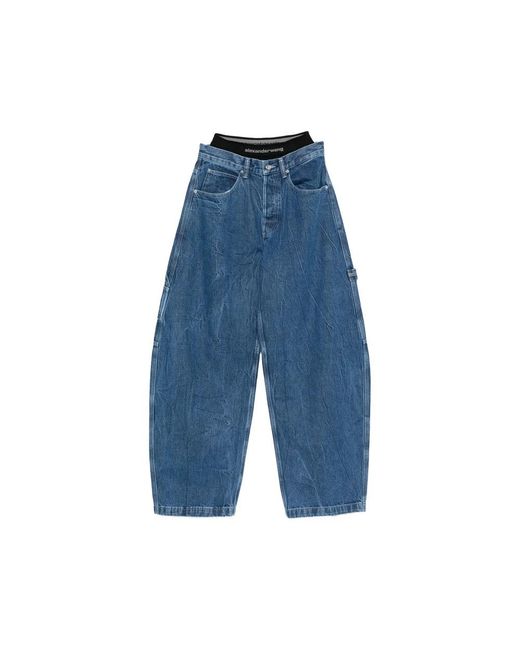 Alexander Wang Blue Cotton Mid-Rise Jeans