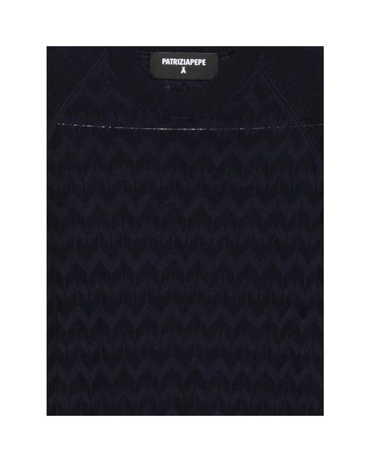 Patrizia Pepe Black Round-Neck Knitwear for men