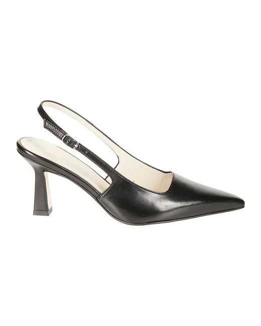 Anna F. Metallic Eleganter Schwarzer Nappa Décolleté Schuh