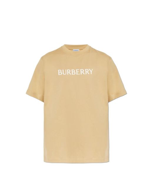 Burberry Tops ,Katoen Logo Katoenen T-Shirt in het Natural voor heren