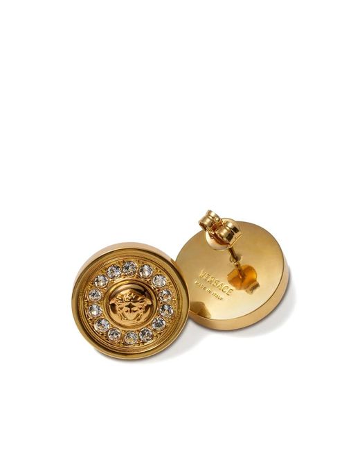 Versace Metallic Stud Earrings Medusa