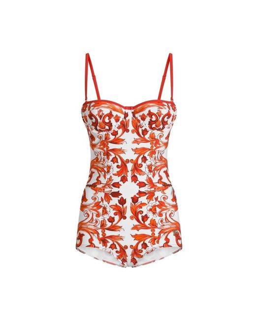 Dolce & Gabbana Red Swimsuits