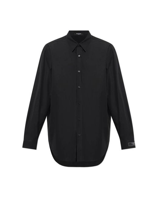 Balmain Shirt Met Manchetpatch in het Blue voor heren