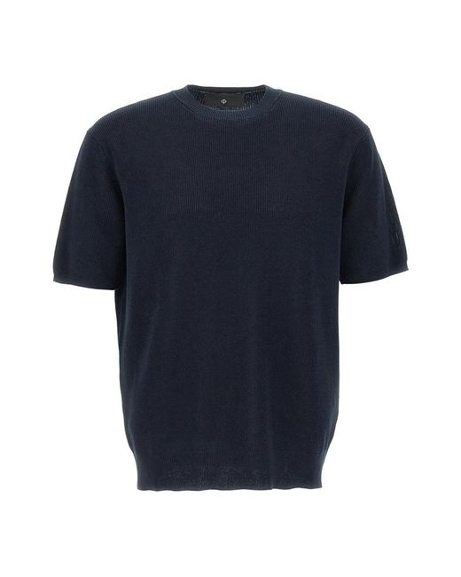 FILIPPO DE LAURENTIIS Blue Round-Neck Knitwear for men