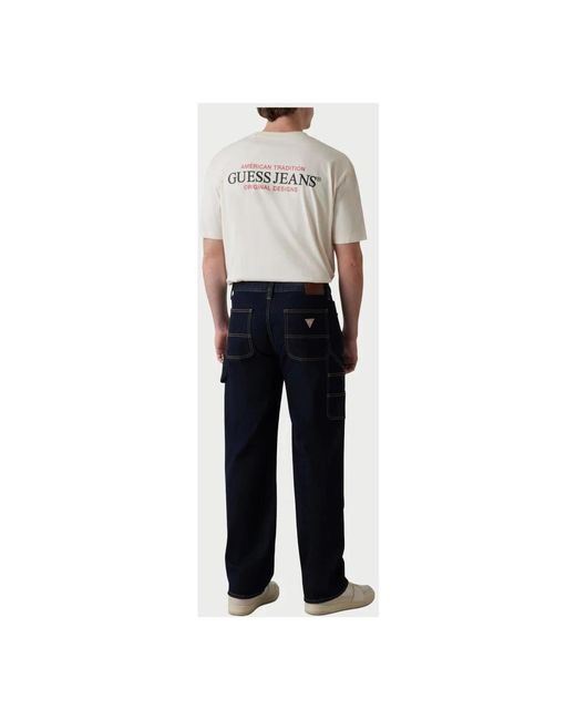 Guess Blaue Jeans Mit Lockerer Passform Aus Baumwolle in Blue für Herren