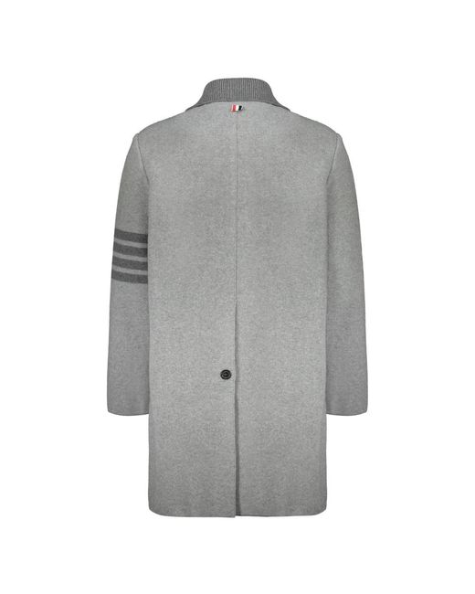 Thom Browne Jassen ,Grijs ,Wol Gestreepte Wollen Jas in het Gray voor heren