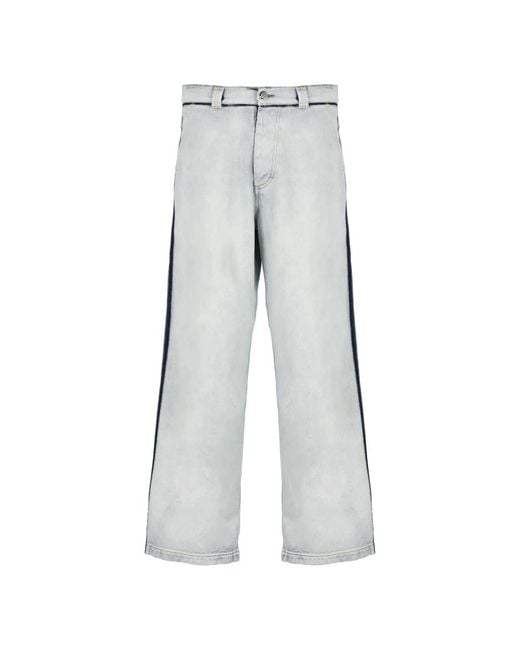 Jeans in cotone blu chiaro con dettagli a contrasto di Maison Margiela in Gray da Uomo