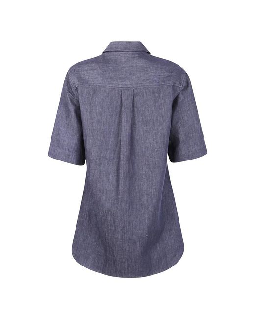 Studio Nicholson Overhemden ,Blauw ,Katoen Slim Fit Casual Overhemd in het Blue