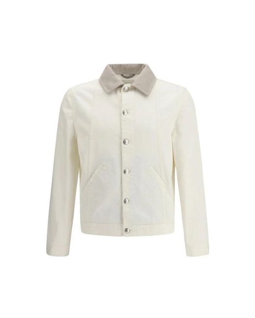 Brunello Cucinelli White Denim Jackets for men