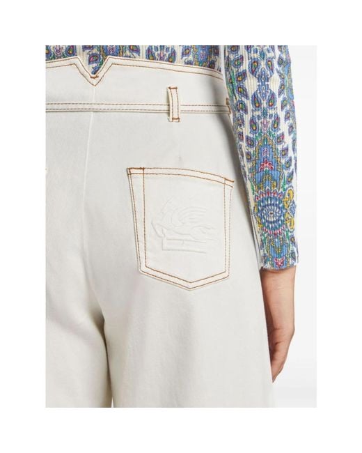 Etro White 100% Cotton Comfortable Jeans