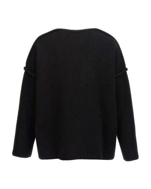 Jil Sander Black Round-Neck Knitwear for men