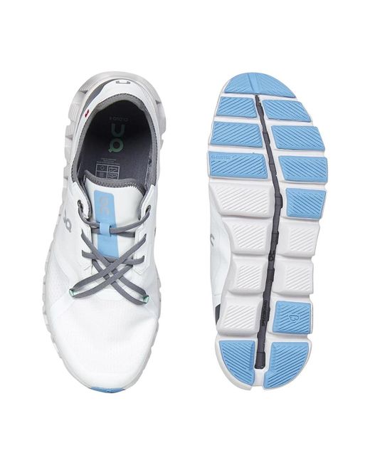 On Shoes Weiße mesh-sneaker mit grauen und hellblauen einsätzen in White für Herren