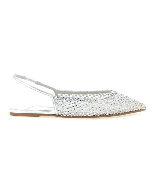 Le Silla White Ballerina Shoes