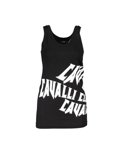 Roberto Cavalli Black Sleeveless Tops