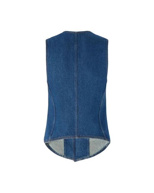 Pinko Jassen ,Blauw ,Katoen Galiceno Gilet in het Blue