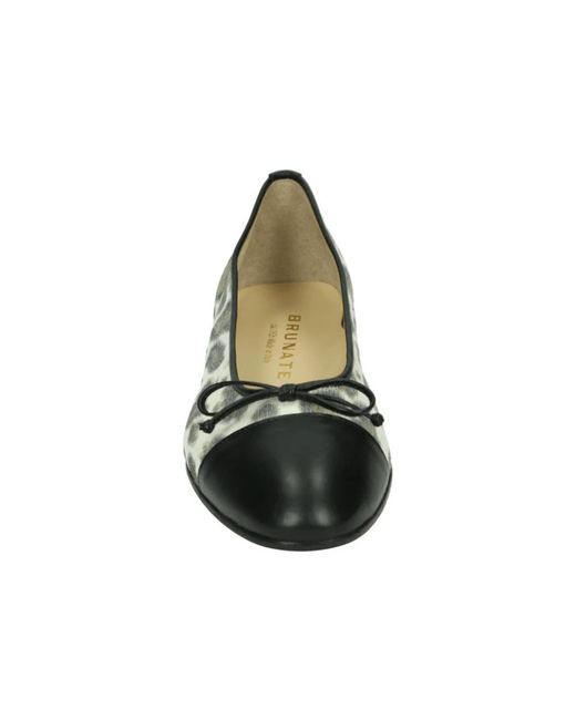 Brunate Schoenen ,Veelkleurig ,Leer Zwarte Ballerina Schoenen Met Patroon in het Blue