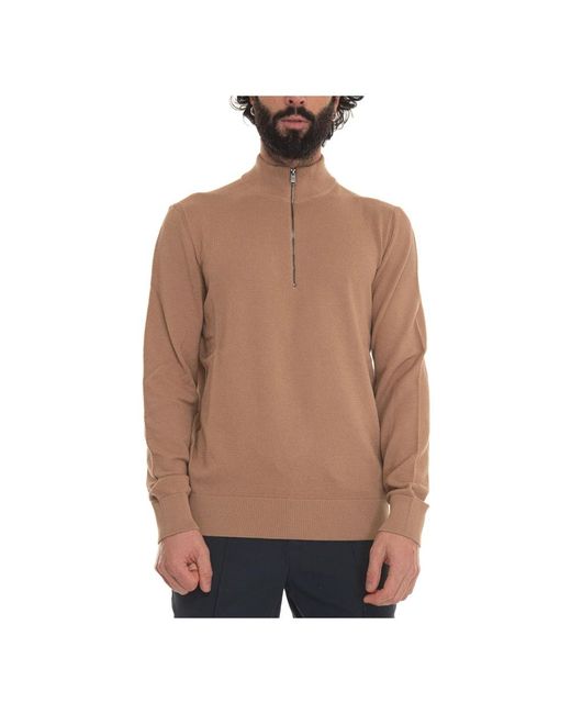 Boss Truien & Vesten ,Katoen Half Zip Pullover in het Brown voor heren