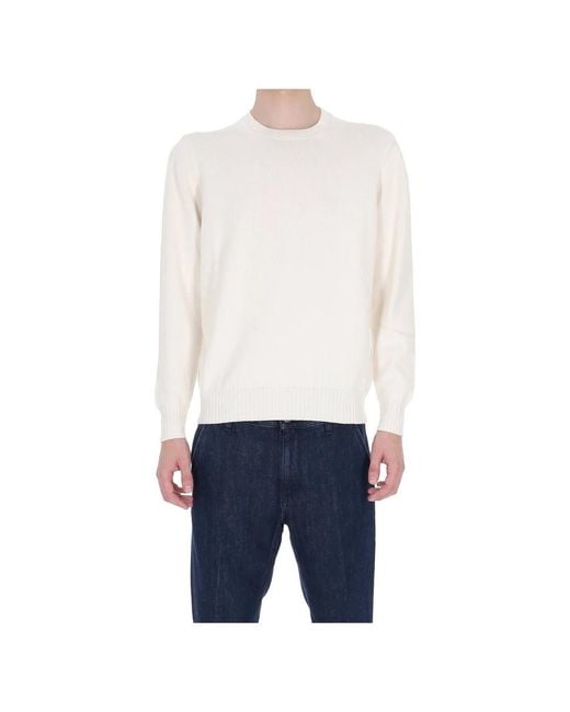 Drumohr White Round-Neck Knitwear for men