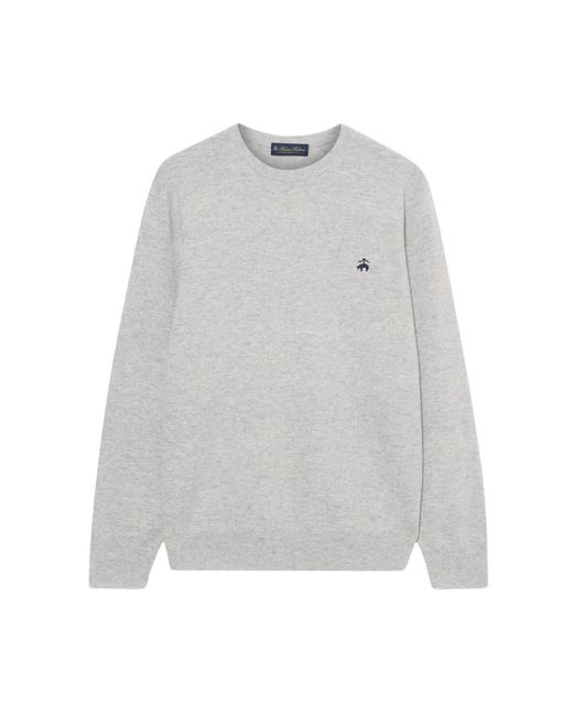 Round-Neck Knitwear Brooks Brothers de hombre de color Gray