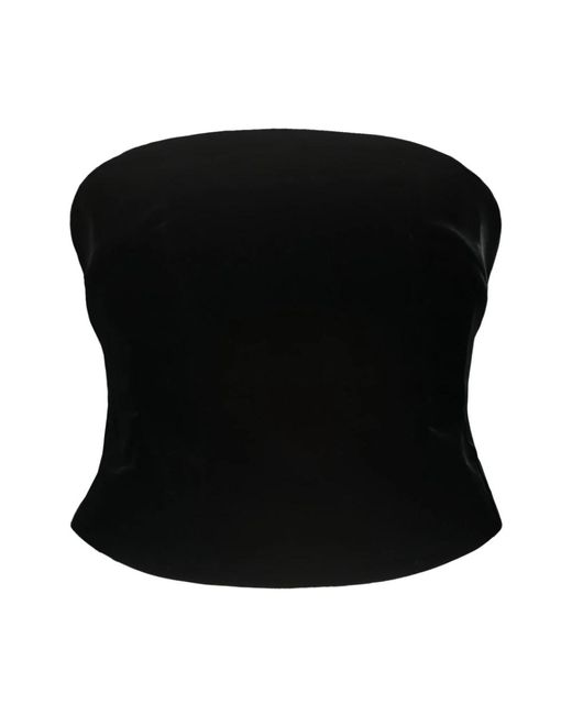 Corsé de terciopelo con escote curvado Wardrobe NYC de color Black