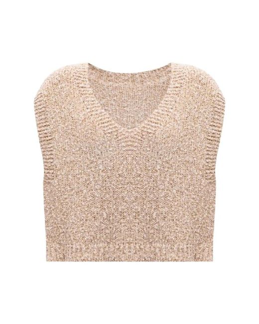 Twinset Natural V-Neck Knitwear