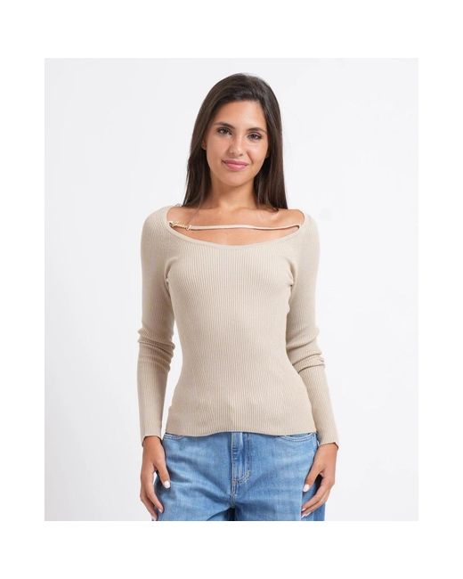 Guess Natural Round-Neck Knitwear