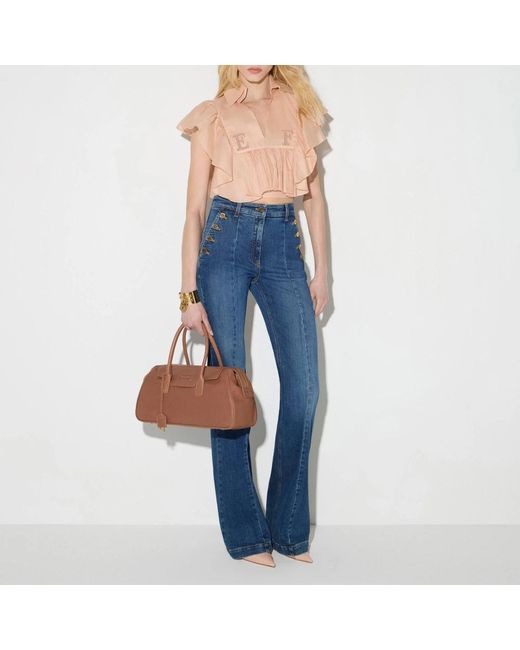 Elisabetta Franchi Blue Flare Jeans