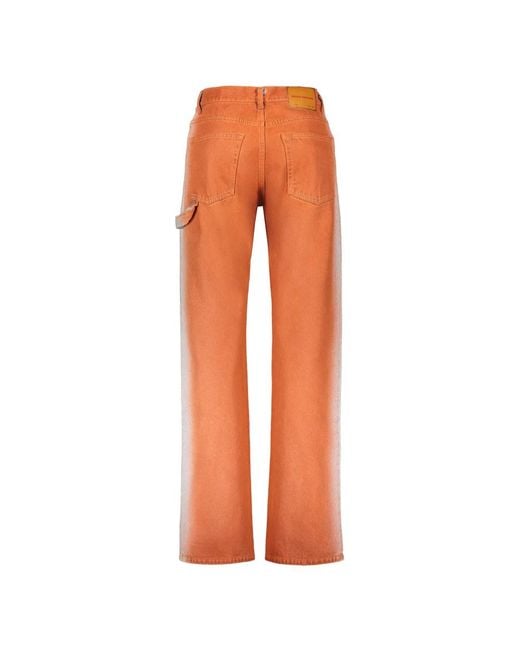 Heron Preston Orange Straight Fit Jeans for men