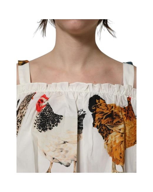 Dolce & Gabbana Off The Shoulder Blouse in het White