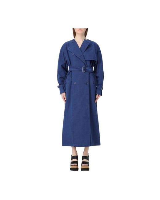Max Mara Blue Trench Coats