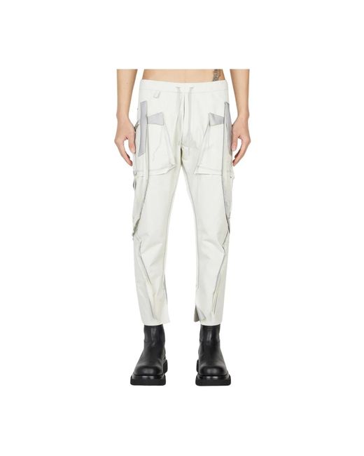 Pantaloni slim-fit in nylon con motivo a nastro di Sulvam in White da Uomo