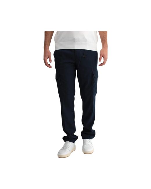 Pantaloni cargo blu con cintura regolabile di White Sand in Black da Uomo