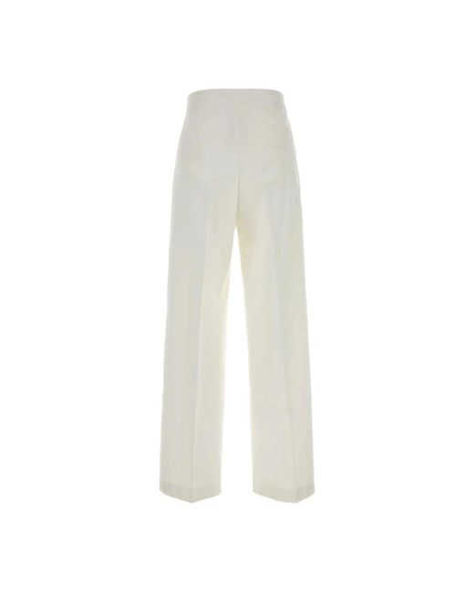 Jil Sander White Wide Trousers