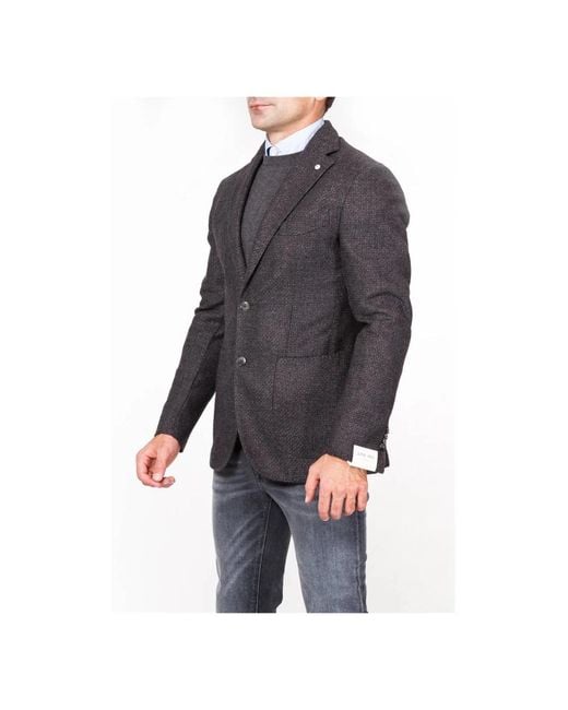 L.b.m. 1911 Polyester Jacken Und Blazer Grau Strukturiert in Blue für Herren