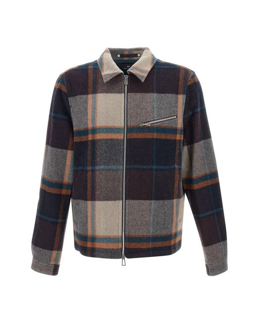 Paul Smith Geruite Harrington Jas in het Gray voor heren
