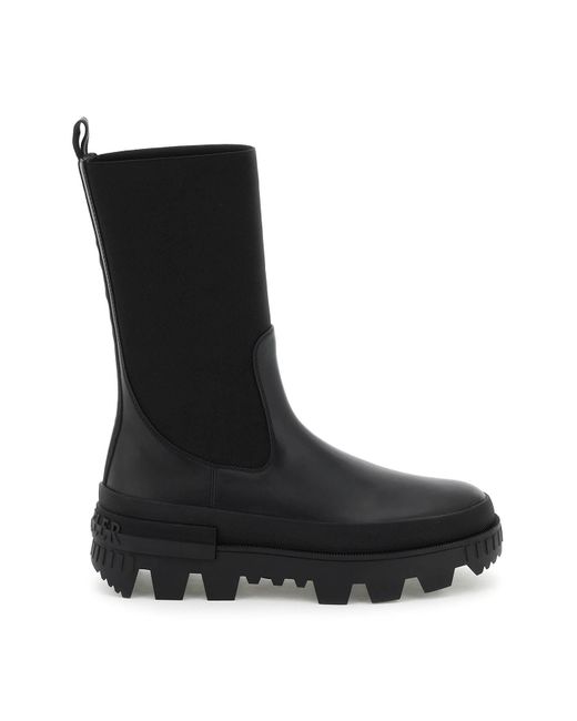 Moncler Basic 'neue' High Chelsea Boots in Black | Lyst