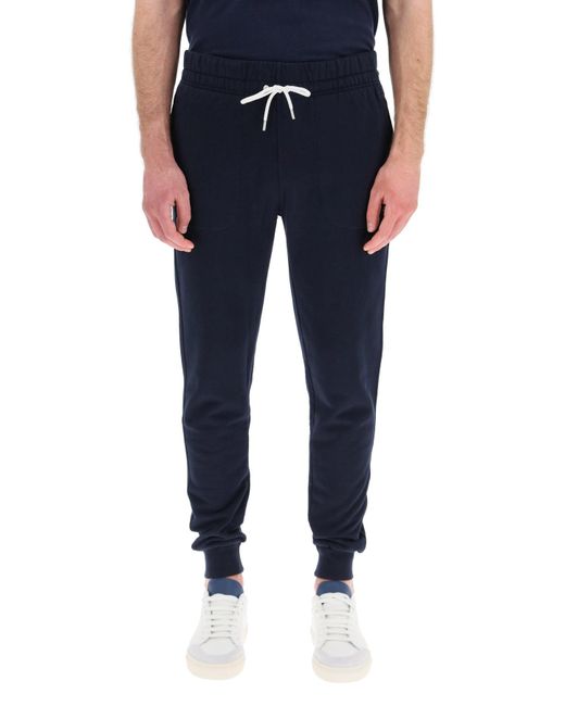 Maison Kitsuné jogger Pants With Tricolour Fox in Blue for Men | Lyst