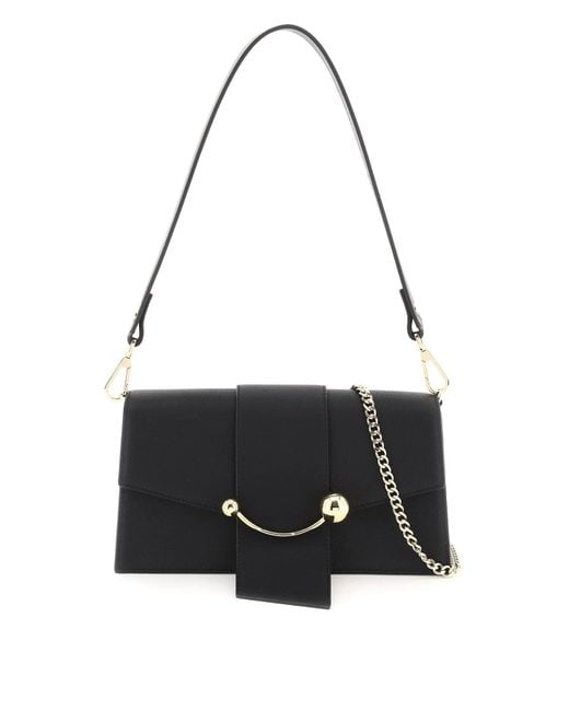 Strathberry 'mini Crescent' Leather Bag in Black | Lyst