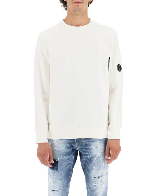 C.P. Company Cotton Sweatshirt With Pocket And Lens in White for Men - Save  39% | Lyst