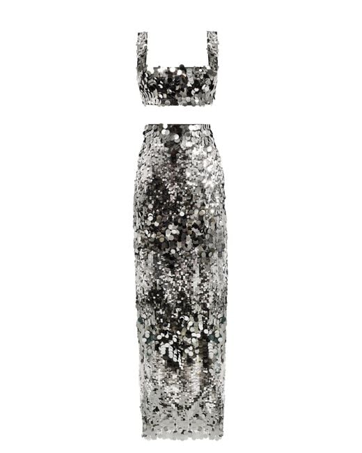 Millà White Dazzling Sequined Set