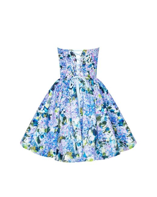 Millà Blue Hydrangea Corset Mini Dress