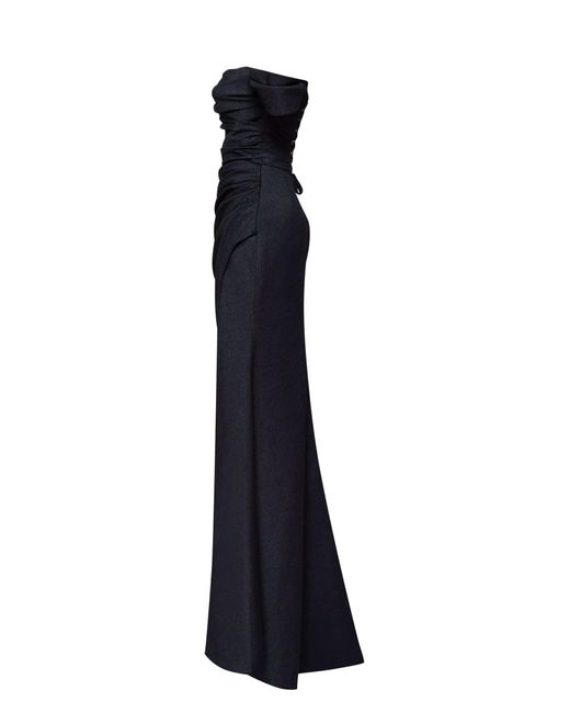 Millà Blue Epic Off-The-Shoulder Thigh Slit Maxi Dress