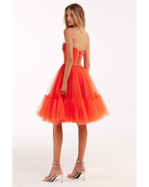 Millà Red Passion Strapless Tulle Mini Dress