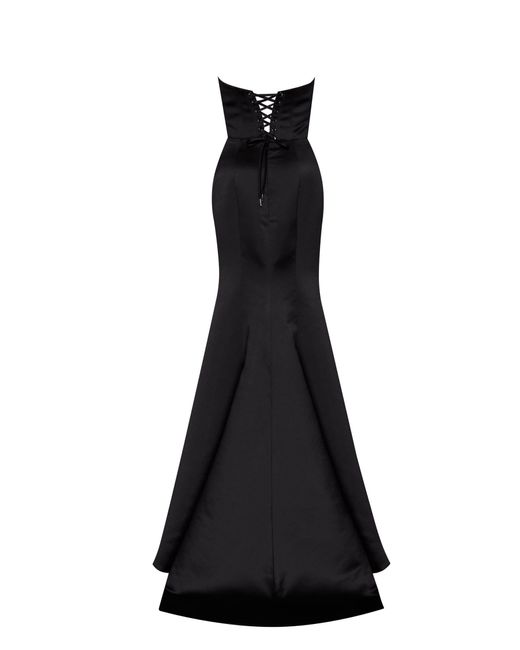 Millà Black Strapless Evening Gown With Thigh Slit