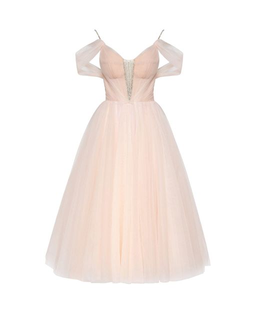 Millà Pink Feminine Tulle Cocktail Dress With The Light Off-T